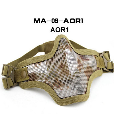 Taktinė dažasvydžio plieno kaukė Airsoft plieno vielos tinklelio skeletas V1 pusės veido apsauginė kaukė, skirta lauko dviračių medžioklei