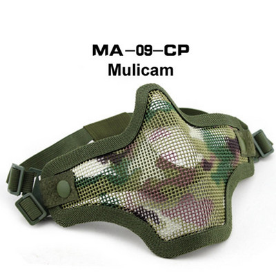 Taktinė dažasvydžio plieno kaukė Airsoft plieno vielos tinklelio skeletas V1 pusės veido apsauginė kaukė, skirta lauko dviračių medžioklei