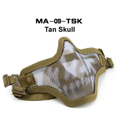 Taktinė dažasvydžio plieno kaukė Airsoft plieno vielos tinklelio skeletas V1 pusės veido apsauginė kaukė, skirta lauko dviračių medžioklei