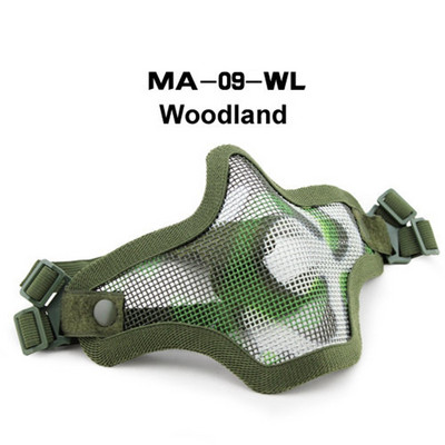 Taktinė dažasvydžio plieno kaukė Airsoft plieno vielos tinklelio skeletas V1 pusės veido apsauginė kaukė, skirta lauko dviračių medžioklei