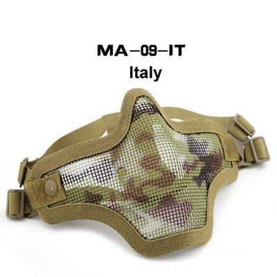 Taktinė dažasvydžio plieno kaukė Airsoft plieno vielos tinklelio skeletas V1 pusės veido apsauginė kaukė, skirta lauko dviračių medžioklei