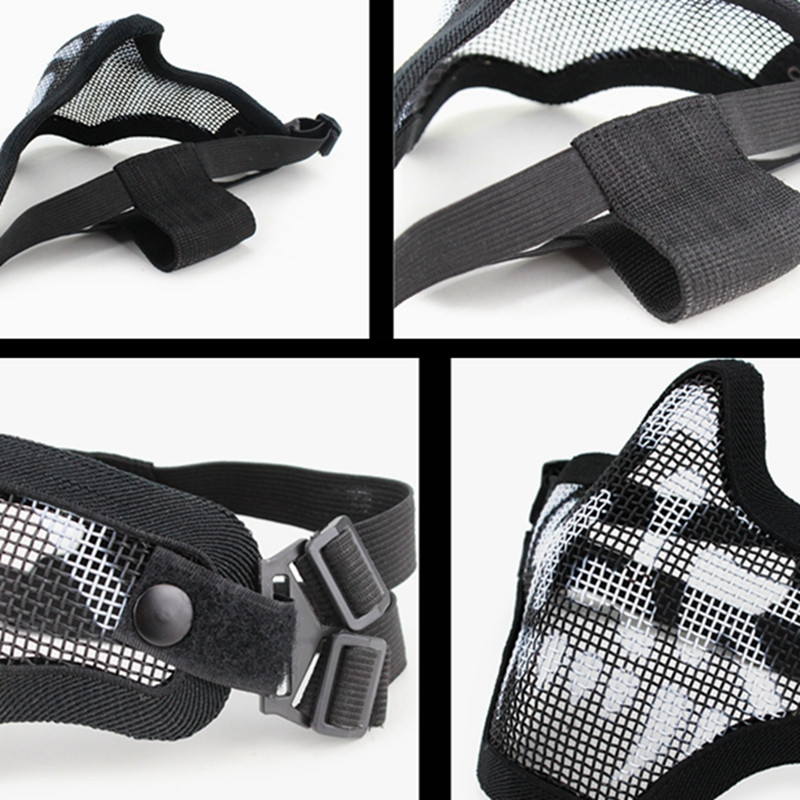 Taktička Paintball čelična maska Airsoft čelična žičana mreža Skeleton V1 Zaštitna maska za pola lica za biciklizam na otvorenom Lov Wargame