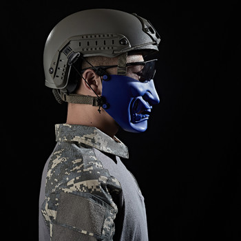 Προσφορές Clearance zlangsports Tactical Airsoft Half Face Demon Samurai Mask BB Gun Military CS Party Cosplay Halloween