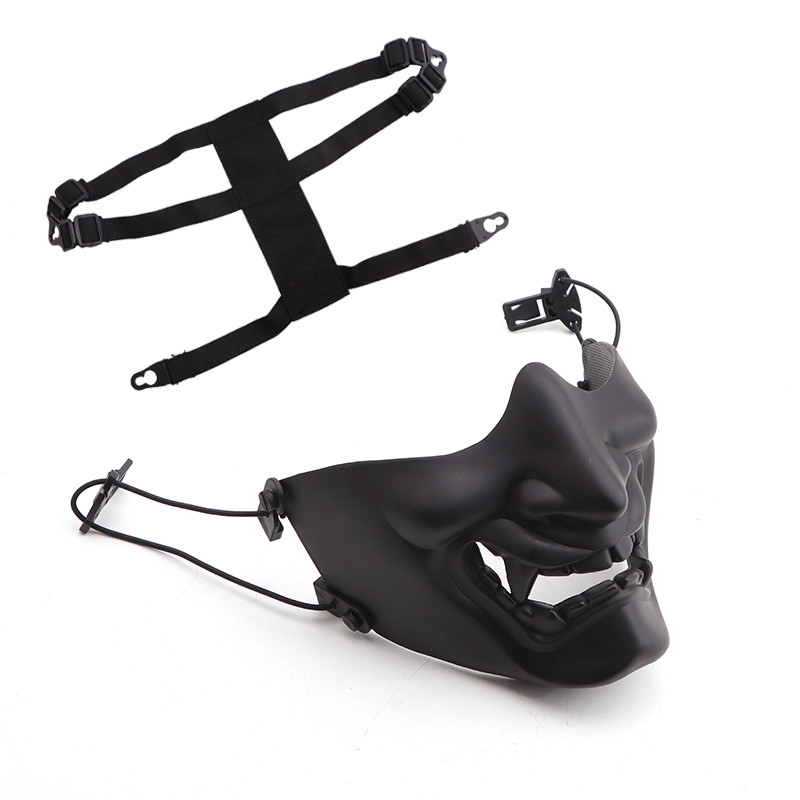 Posebna ponuda zlangsports Tactical Airsoft Half Face Demon Samurai Mask BB Gun Military CS Party Cosplay Halloween