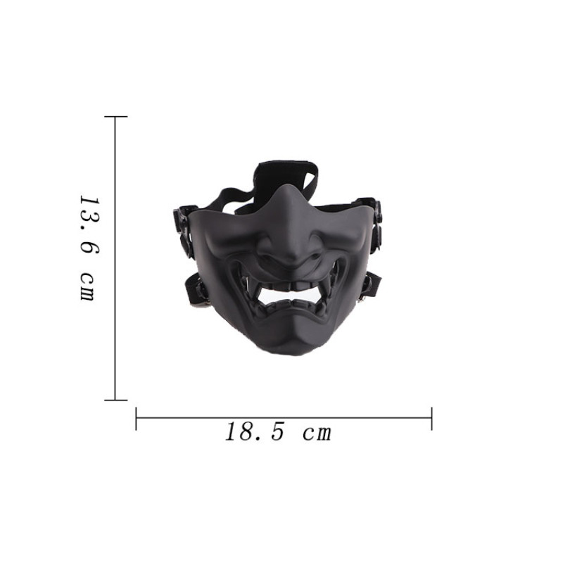 Posebna ponuda zlangsports Tactical Airsoft Half Face Demon Samurai Mask BB Gun Military CS Party Cosplay Halloween