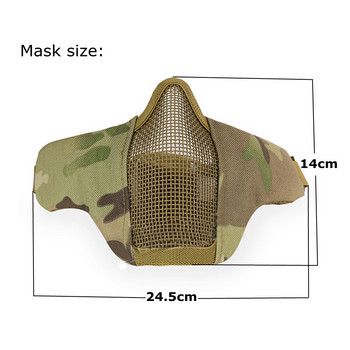 Εξωτερική μάσκα προσώπου Airsoft Αναπνεύσιμη, χαμηλής περιεκτικότητας σε άνθρακα από ατσάλι με διχτυωτό πλέγμα, προστατευτική μάσκα σκοποβολής Paintball CS Wargame Tactical Half Face Mask