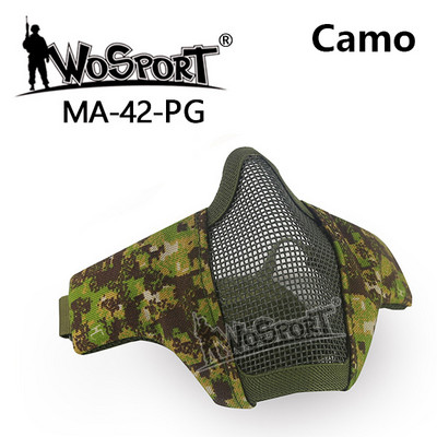 Välisõhu Airsofti näomask hingav madala süsinikusisaldusega terasvõrgust kaitsev paintballi mask CS Wargame taktikaline poolmask