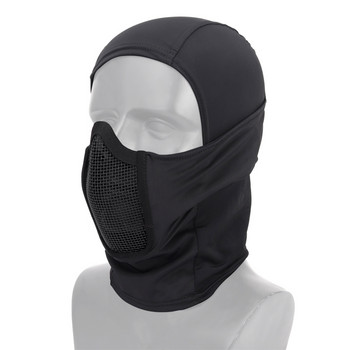 Тактическа маска за цялото лице Балаклава Шапка Мотоциклет Армия Страйкбол Пейнтбол Шапка Метална мрежа Защитна маска за лов CS Cosplay
