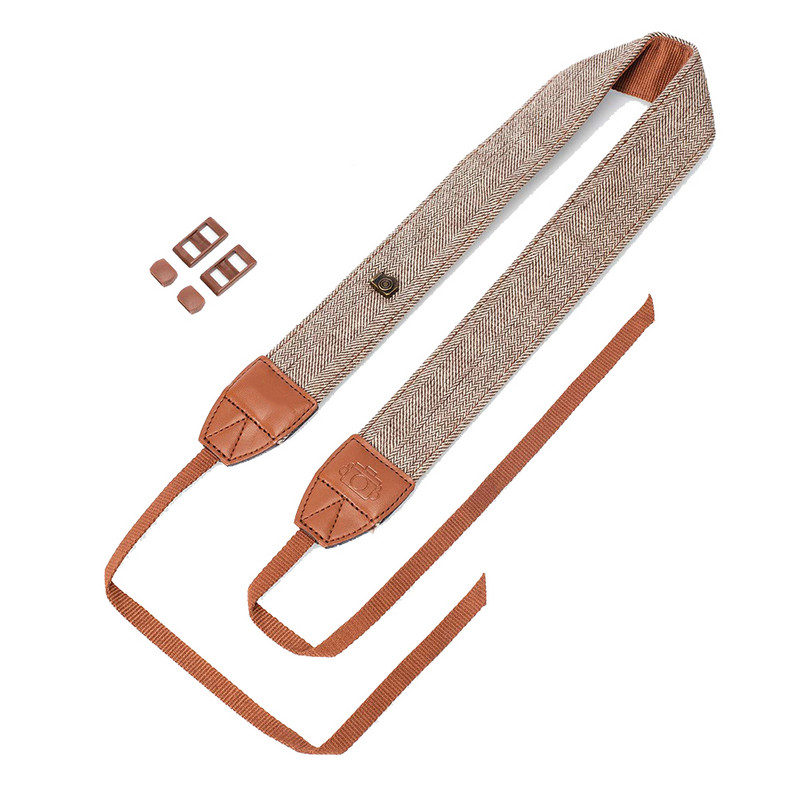 Uus reguleeritav puuvillasest nahast kaamera õlarihm Sony jaoks / Nikoni kaasaskantav kaamerarihm DSLR digitaalse peegelkaamera jaoks