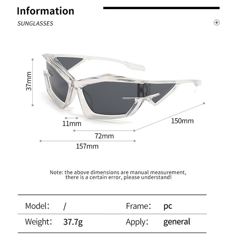 Prekės ženklo dizainerio akiniai nuo saulės Vyras Netaisyklingi kvadratiniai akiniai nuo saulės Vyriška madinga asmenybė lauke šešėliai punk stiliaus akiniai nuo saulės