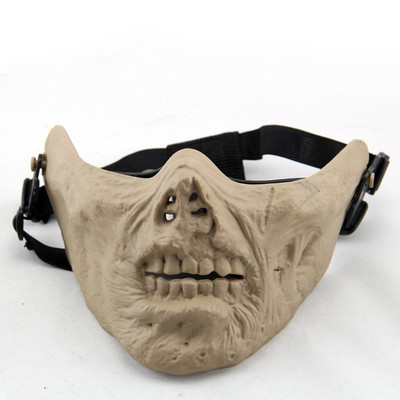 CS Cosplay Horror Skull Zombie Airsoft Kaukė Plastikinė Pusė Veido Dažasvydžio medžioklės kaukė Hallowmas Siaubingos kaukės