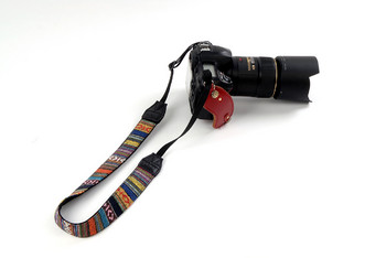 Λουράκι ώμου κάμερας Universal ρυθμιζόμενο βαμβακερό δερμάτινο πλέγμα ζώνης για λαιμόκοψη για Canon Εξάρτημα αξεσουάρ Sony Nikon DSLR