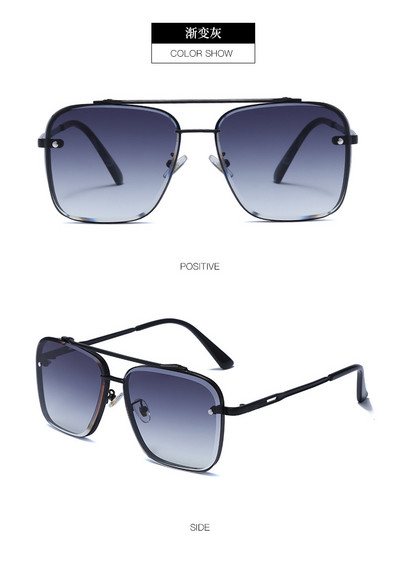 Nauji madingi klasikiniai kvadratiniai akiniai nuo saulės, šaunūs vyriški vintažinio prekės ženklo dizaino metaliniai akiniai nuo saulės moteriški šešėliai UV400 Oculos De Sol