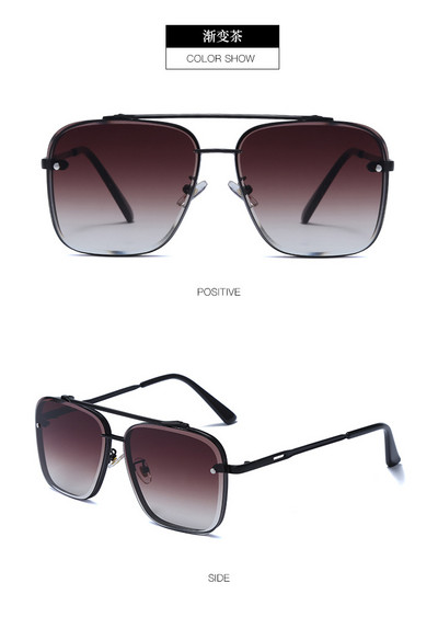 Nauji madingi klasikiniai kvadratiniai akiniai nuo saulės, šaunūs vyriški vintažinio prekės ženklo dizaino metaliniai akiniai nuo saulės moteriški šešėliai UV400 Oculos De Sol