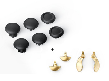 Gamepad Rocker Cap 3D Joystick Cap Button Cover Metal Paddle Back Button Kit Mushroom Head Thumb stick Caps for PS5 Edge Elite