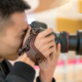 Ζώνη κάμερας χωρίς καθρέφτη κατά της πτώσης Λουράκι χειρός κάμερας Microfiber Δερμάτινο λουράκι λαβής κάμερας χωρίς καθρέφτη για Sony A7R3 για Nikon D800