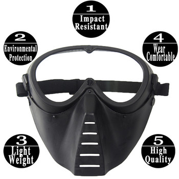 Военни еърсофт маски за пейнтбол Тактическа стоманена мрежа/леща Цяла лицева маска за армейски аксесоари за лов на пейнтбол на открито