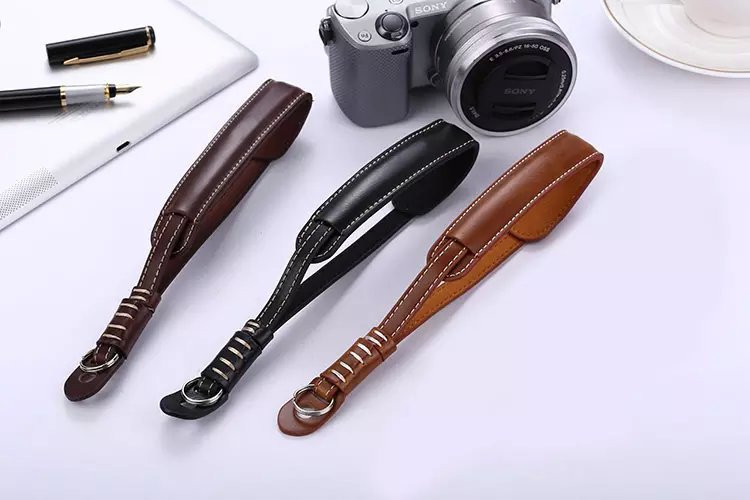 Curea de mână din piele pentru camera foto pentru Canon Nikon Olympus Sony ILDC Camera Negru Maro