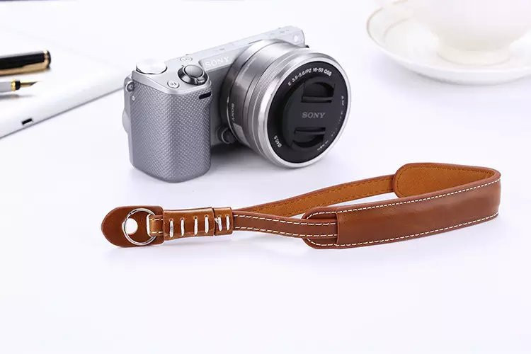 Curea de mână din piele pentru camera foto pentru Canon Nikon Olympus Sony ILDC Camera Negru Maro