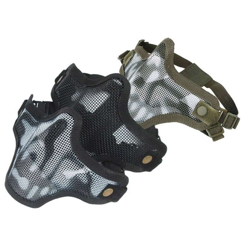 V1 Strike fémhálós koponya alsó taktikai félálarc Katonai hadsereg vadászkiegészítői Wagame Airsoft paintball maszkok