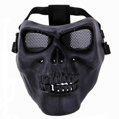 M02 Skull Skeleton Airsoft Paintball Mask Full Face Halloween Mask Black Hunting Military Army Wargame Тактически маски