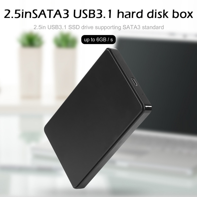 USB3.1 kućište za tvrdi disk 2,5 inča HDD kućište s USB3.0 do Type-C kabelom prijenosno kućište za tvrdi disk za SATA 1/2/3 HDD ili SSD