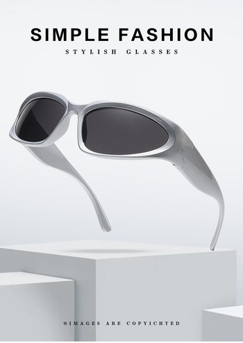 Популярни дамски слънчеви очила 2023 Пънк слънчеви очила Уникални спортни слънчеви очила Мъжки UV400 Goggle Shades Mirror Colorful Y2k Eyewear