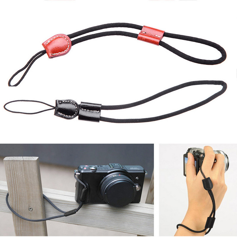 Universalus fotoaparato riešo dirželis, oda skirtas Nikon, skirtas Olympus, skirtas Panasonic Black Brown