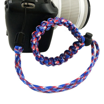 Универсална външна ръчно изработена гривна от въже против падане Мека плетена преносима каишка за китка Аксесоари за фотоапарат Найлонови регулируеми