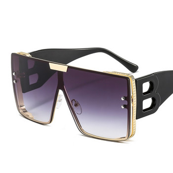 D&T нови слънчеви очила с големи рамки B букви дамски 2021 луксозна марка ретро квадратни метални слънчеви очила мъжки модни градиентни нюанси дама