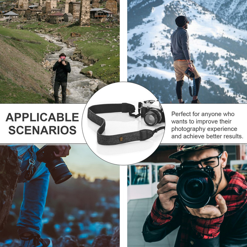 Kaelarihm peegelkaamerale Kaelarihmad Fotograafidele Stressi leevendaja õlavöö Kael, puuvillane peegelkaamera