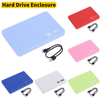 2,5 colio SSD dėklas SATA į USB3.0 HDD dėklas Kietojo disko korpusas Išorinis kietojo disko dėklas Kietojo disko dėžutė su USB3.0/2.0 kabeliu ABS