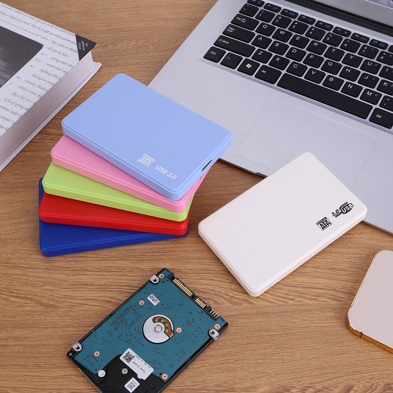 2,5 colio SSD dėklas SATA į USB3.0 HDD dėklas Kietojo disko korpusas Išorinis kietojo disko dėklas Kietojo disko dėžutė su USB3.0/2.0 kabeliu ABS