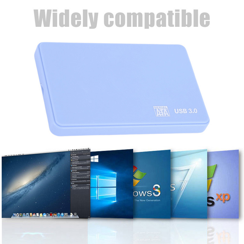 2,5 colio SSD dėklas SATA į USB3.0 HDD dėklas Kietojo disko korpusas Išorinis kietojo disko dėklas Kietojo disko dėžutė su USB3.0/2.0 kabeliu ABS