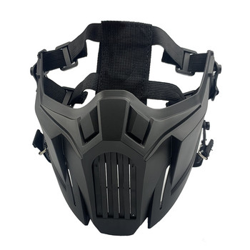 Ловна тактическа маска за половината лице Мека, сваляща се, дишаща, устойчива на удари, защитна протектор за уста, аксесоари за пейнтбол