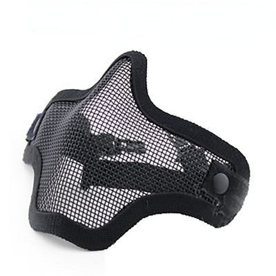 ATYUDRO Taktička maska za pucanje na pola lica Airsoft prozračna čelična mreža s niskim udjelom ugljika Zaštitna sigurnosna oprema za paintball Wargame