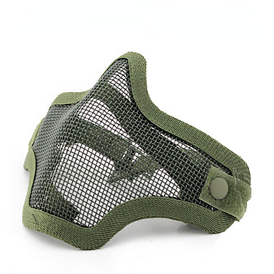 ATYUDRO Taktička maska za pucanje na pola lica Airsoft prozračna čelična mreža s niskim udjelom ugljika Zaštitna sigurnosna oprema za paintball Wargame