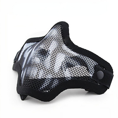 ATYUDRO Taktička maska za pucanje na pola lica Airsoft prozračna čelična mreža s niskim udjelom ugljika Zaštitna sigurnosna oprema za paintball Wargame
