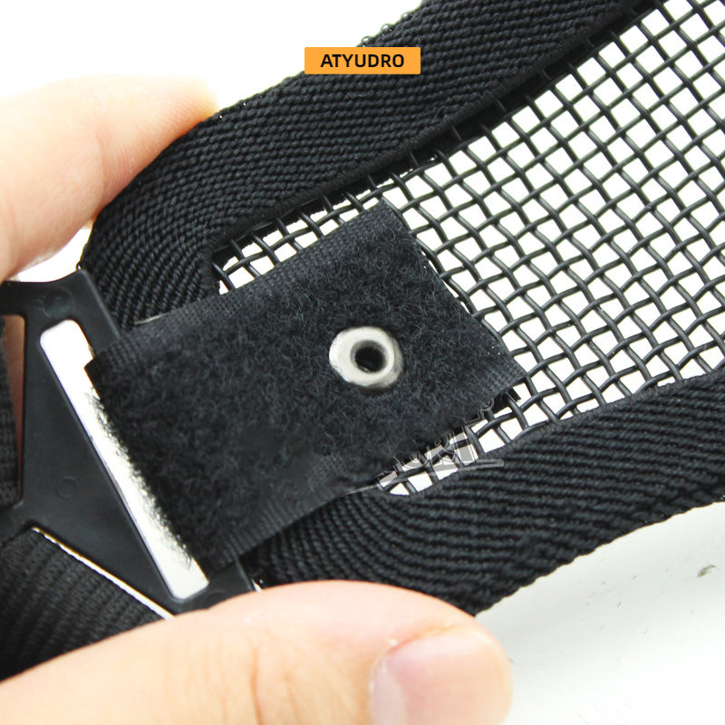 ATYUDRO Taktička maska za pucanje na pola lica Airsoft prozračna čelična mreža s niskim udjelom ugljika Zaštitna sigurnosna oprema za paintball Wargame