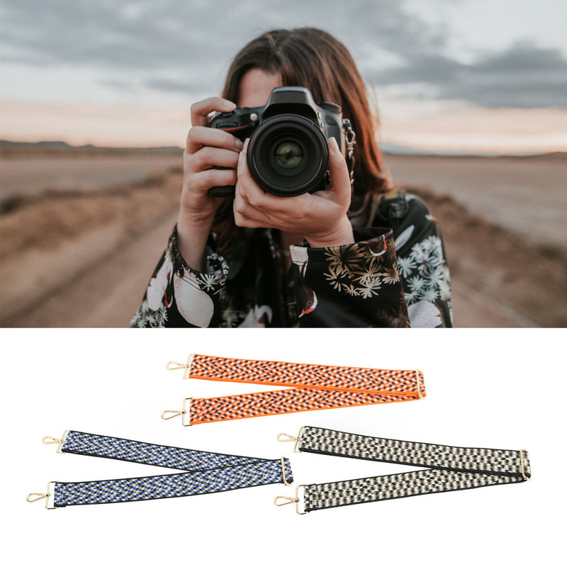 Fényképezőgép szíj szőtt, vastagított heveder poliészter fényképezőgép nyaki vállpánt kültéri fényképészeti felszerelés korrea