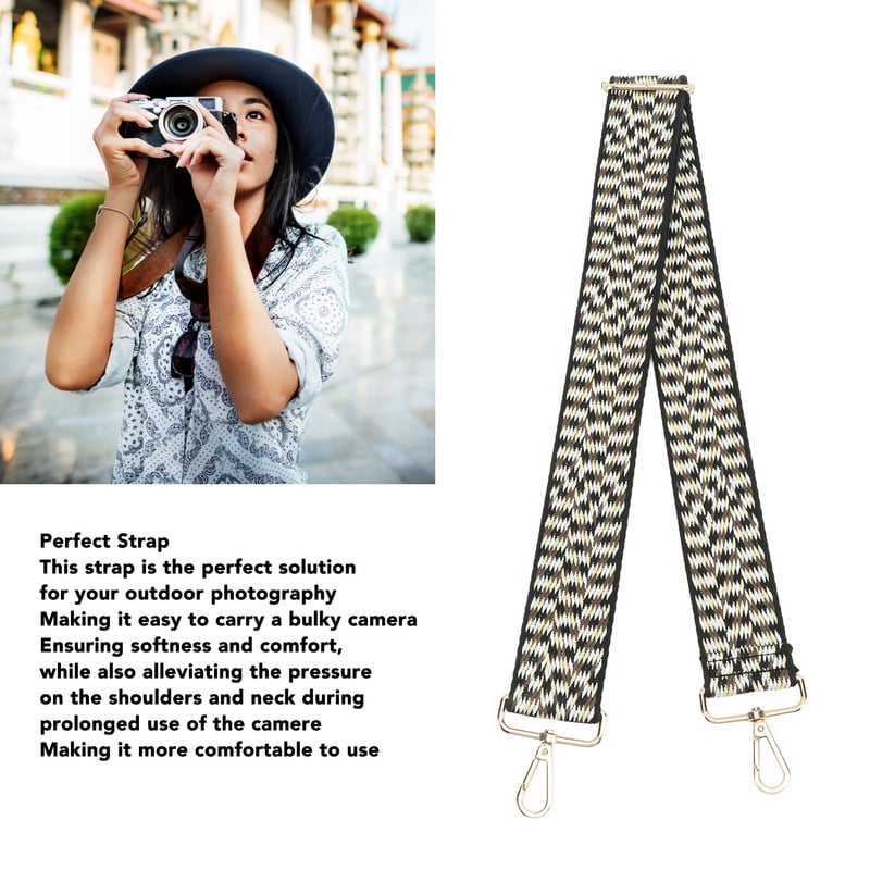 Fényképezőgép szíj szőtt, vastagított heveder poliészter fényképezőgép nyaki vállpánt kültéri fényképészeti felszerelés korrea