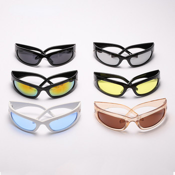 Μοντέρνα Millennium Sport Y2K Γυναικεία γυαλιά ηλίου Moon γυαλιά ηλίου Μόδα Future Technology Sense 2000S 90S Aesthetic Eyewear