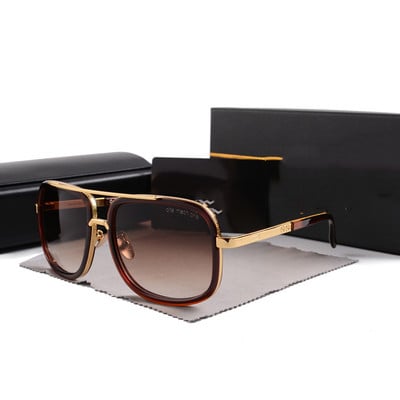 Ditaeds Fashion Vintage Cool Gradient Twin-beams Squar Pilot Napszemüvegek Férfi Női Márka Dizájner Napszemüvegek Lunettes De Soleil