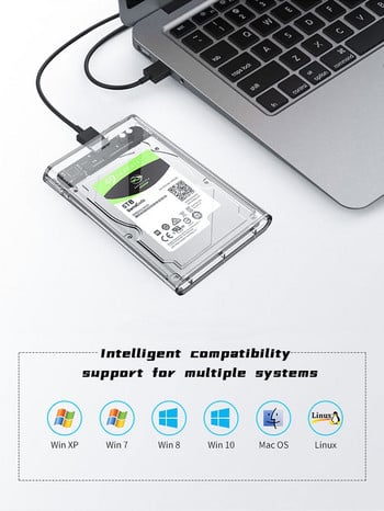 Кутии за твърд диск USB 3.0 тип C 3.1 към SATA III Кутия за твърд диск 2,5-инчов HDD SSD корпус Външен корпус на твърд диск Кутия за диск