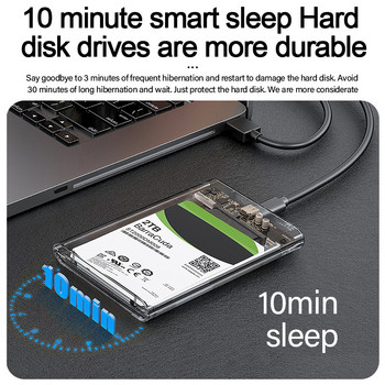 Θήκη USB3.0 Εξωτερική θήκη σκληρού δίσκου 2,5 ιντσών Περίβλημα σκληρού δίσκου Γρήγορη 5Gbps USB σε SATA I II III HDD Κουτί σκληρού δίσκου SSD για φορητό υπολογιστή
