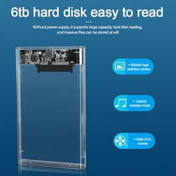 Θήκη USB3.0 Εξωτερική θήκη σκληρού δίσκου 2,5 ιντσών Περίβλημα σκληρού δίσκου Γρήγορη 5Gbps USB σε SATA I II III HDD Κουτί σκληρού δίσκου SSD για φορητό υπολογιστή