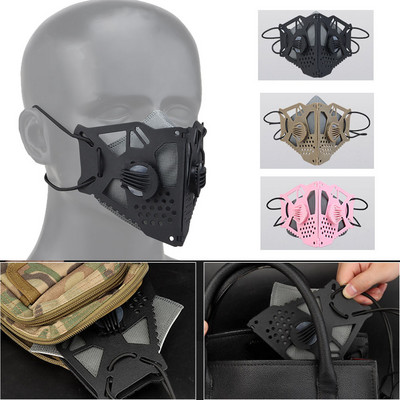 Тактическа маска с форма на пеперуда, половин лице, сгъваема маска, прахоустойчива и ветроустойчива за езда на открито, военен лов, косплей