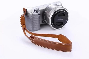 Γνήσιο νάιλον & δερμάτινο λουράκι καρπού για φωτογραφική μηχανή Universal λουράκι χειρός με ζώνη μεταφοράς για Sony/Lumix/Nikon/Canon