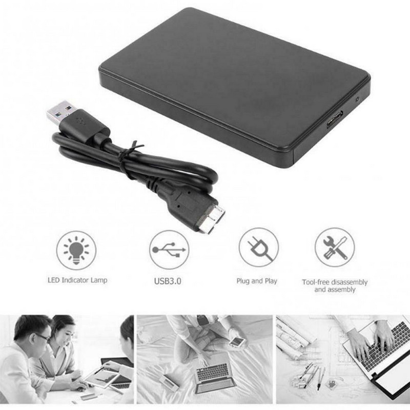 Κουτιά σκληρού δίσκου USB 3.0/2.0 5Gbps 2,5 ιντσών SATA Εξωτερικό Κλείσιμο Κουτί θήκης σκληρού δίσκου σκληρού δίσκου για φορητό υπολογιστή Εξωτερική θήκη σκληρού δίσκου