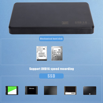 Περίβλημα 2,5 ιντσών USB3.0 σε SATA3 HDD 8TB Εξωτερική θήκη σκληρού δίσκου SSD Φορητός σκληρός δίσκος με καλώδιο USB C για SATA 1/2/3 HDD